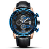 Durable Sports Leather Chronograph Calendar Watch for Men
