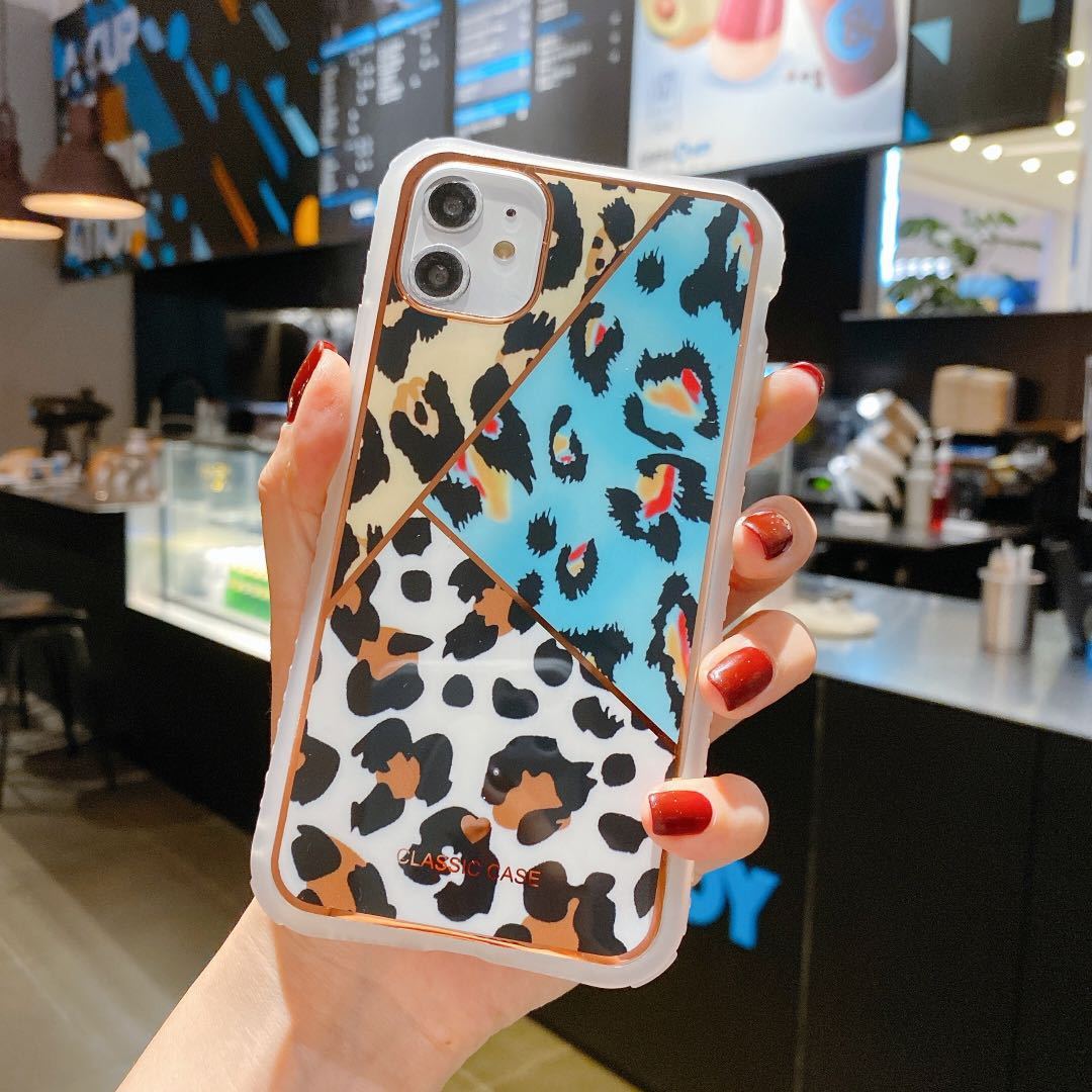 Electroplated Love Leopard Print Small Waist Phone Case