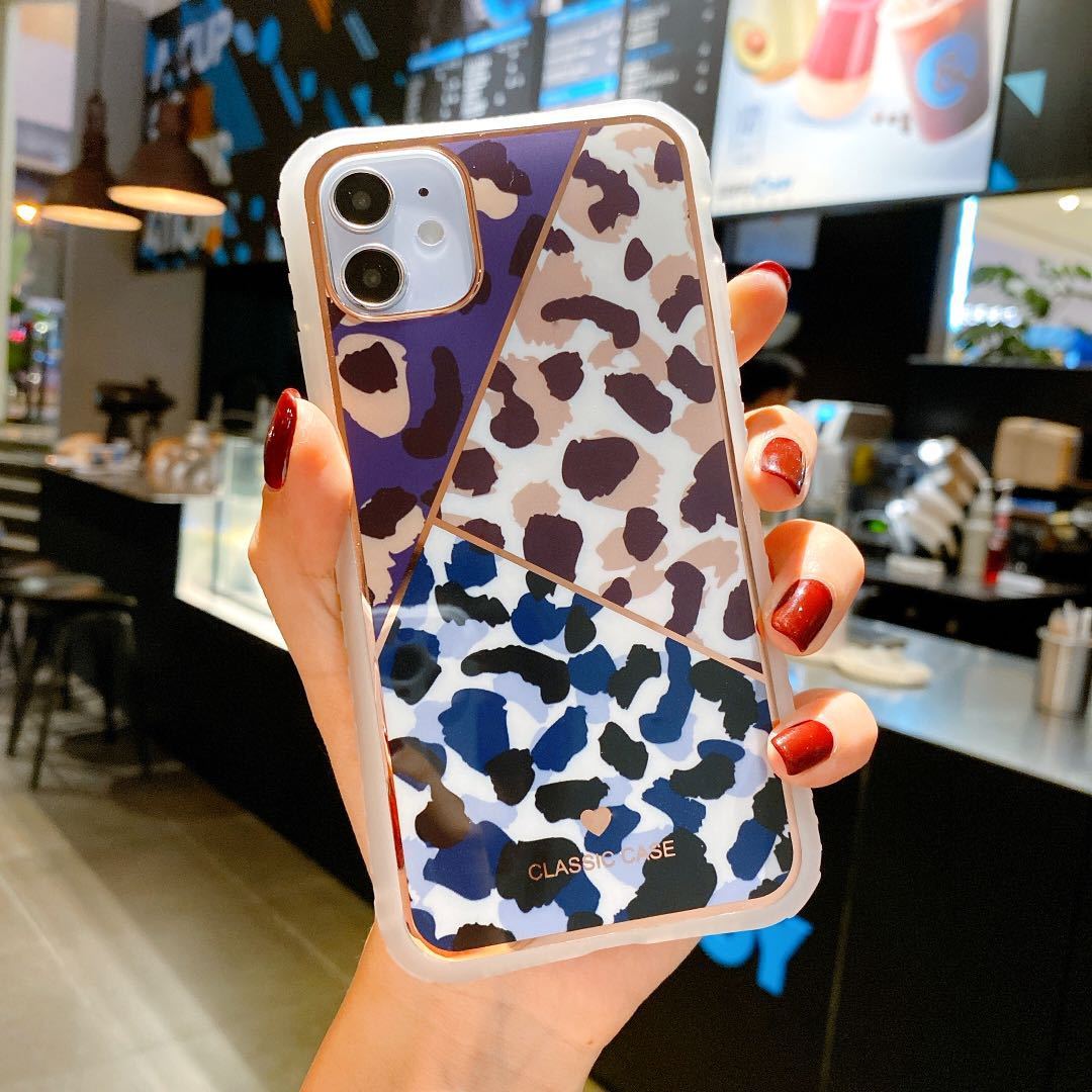 Electroplated Love Leopard Print Small Waist Phone Case