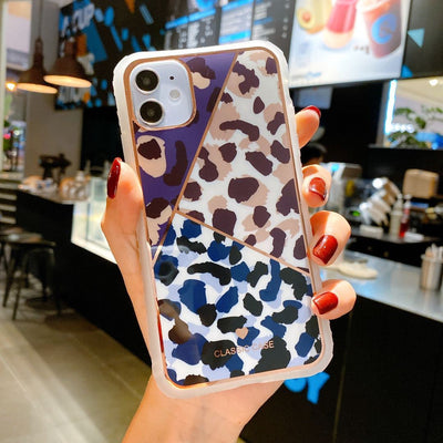 Electroplated Love Leopard Print Small Waist Phone Case