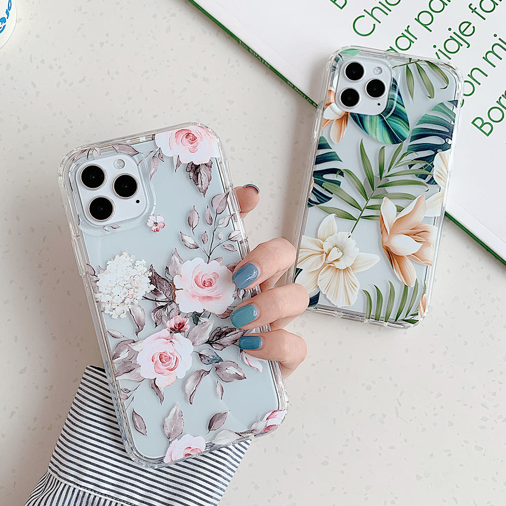 Banana Leaf Watercolor Flowers Phone Case Protector