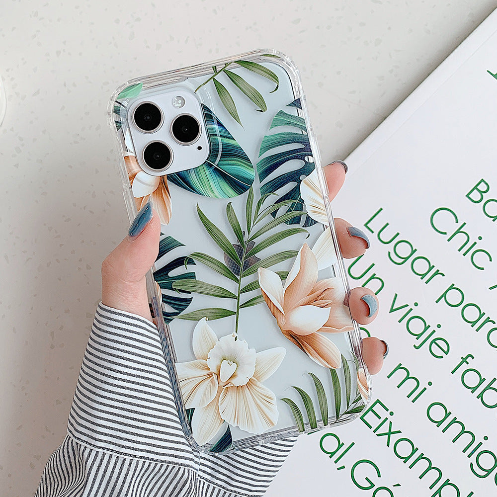 Banana Leaf Watercolor Flowers Phone Case Protector