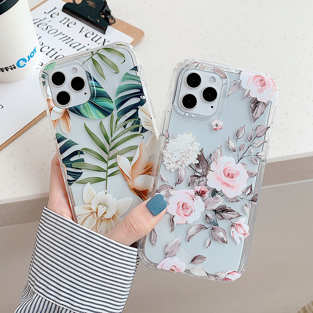 Banana Leaf Watercolor Flowers Phone Case Protector