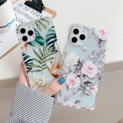 Banana Leaf Watercolor Flowers Phone Case Protector