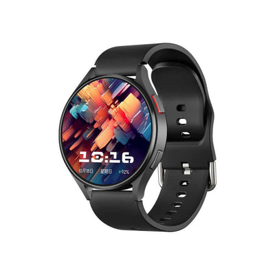 Smart Watches Are Fashionable And Casual with a black silicone strap displaying vibrant digital watch face.