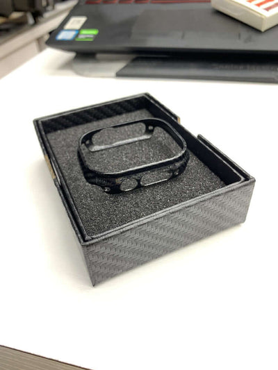 S8 Frosted Fiber Watches Bands displayed in a sleek black box with a foam insert.